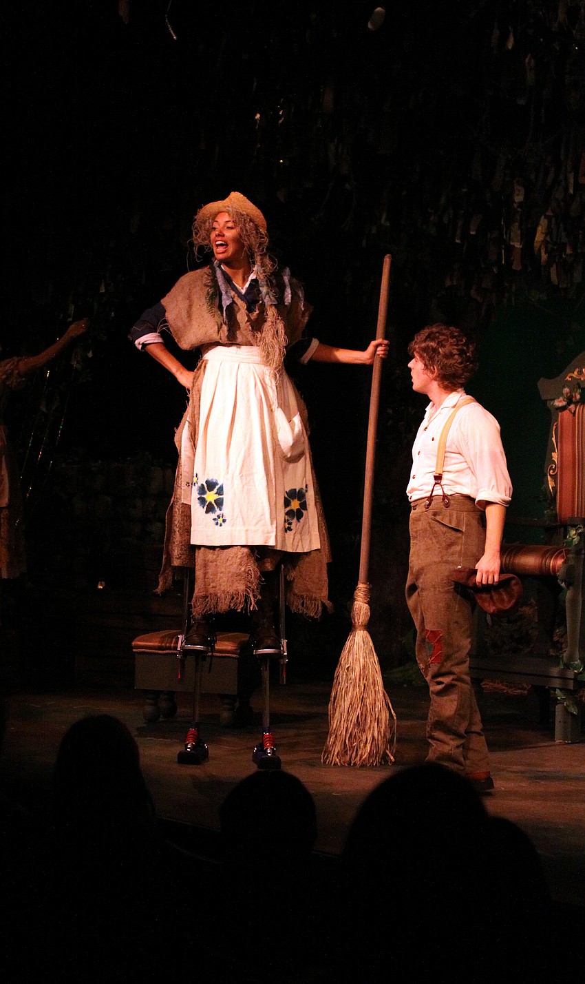 Dierdra, Teresa Hancock, talks to Jack, A.A. â€œCorbinâ€ Puryear, about â€œthe land down belowâ€ Tuesday, Sept. 27 at the Gompertz Theatre.