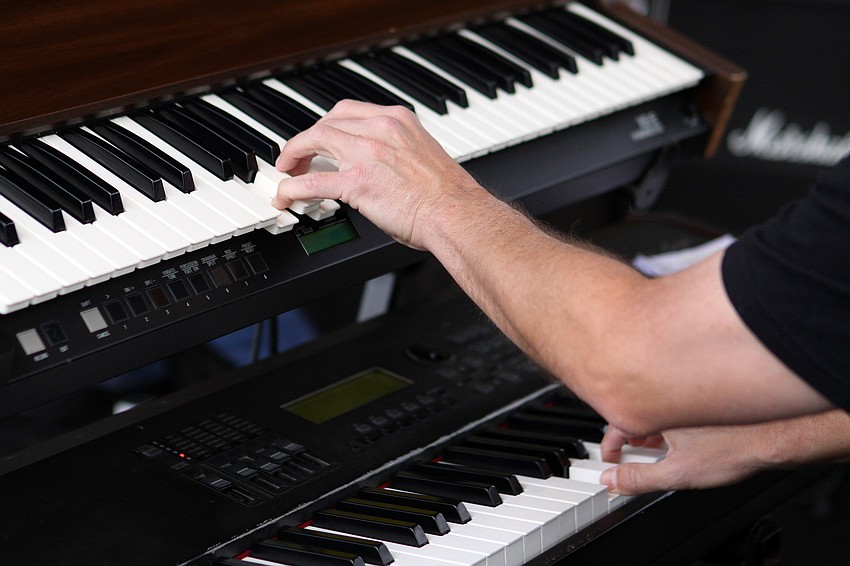 Shaun Murphy Band's piano player, Larry Van Loon, rocked out at the 21st annual Sarasota Blues Fest, Saturday, Nov. 5, out by Ed Smith Stadium.