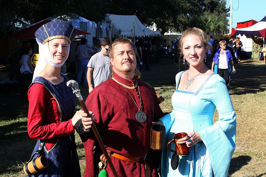 Sam Millar, Carol Grady and Vanessa D'Angelo were dressed as nobles, Sunday, Nov. 13, at the Sarasota Medieval Fair.