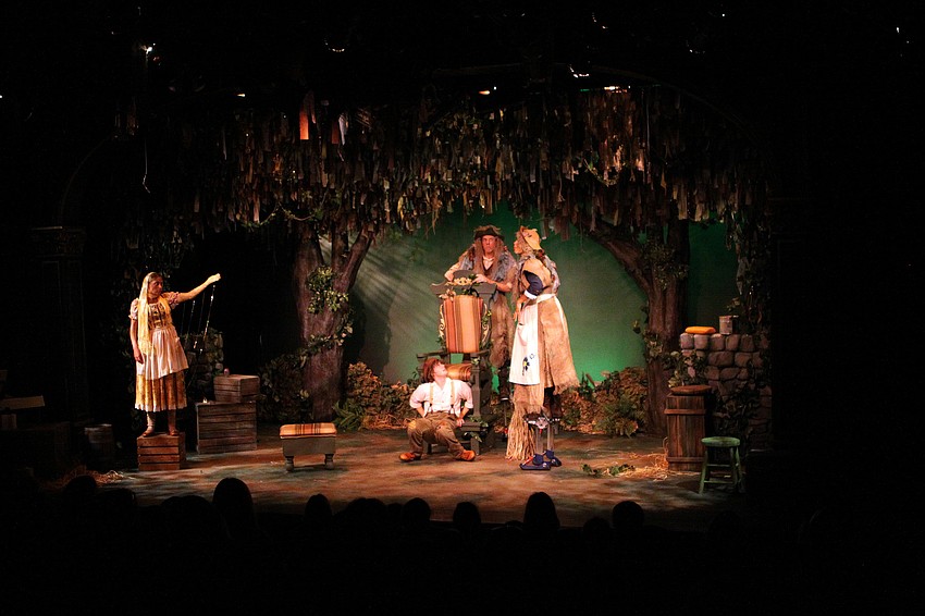 The cast of â€œJack and the Enchanted Beanstalkâ€ perform for St. Marthaâ€™s School and IMG Pendleton Tuesday, Sept. 27 at the Gompertz Theatre.