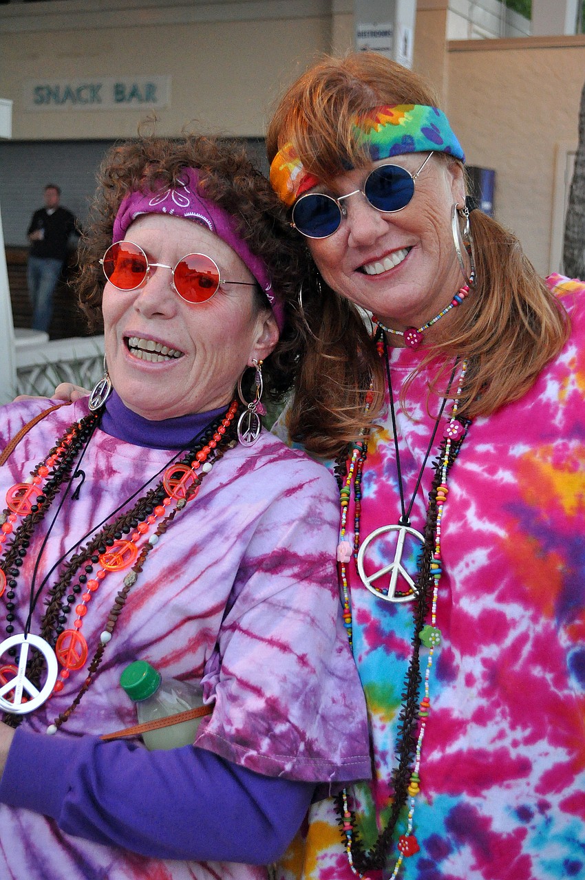 Cathy Smith and Debbie Ponder came dressed in some crazy tie-dye, Friday, Nov. 4, at Siesta Key Beach Pavilion.