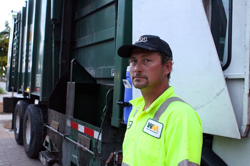 Steven Sanders has worked with Waste Management for two years. The best part about his job, he says, are the people he meets.