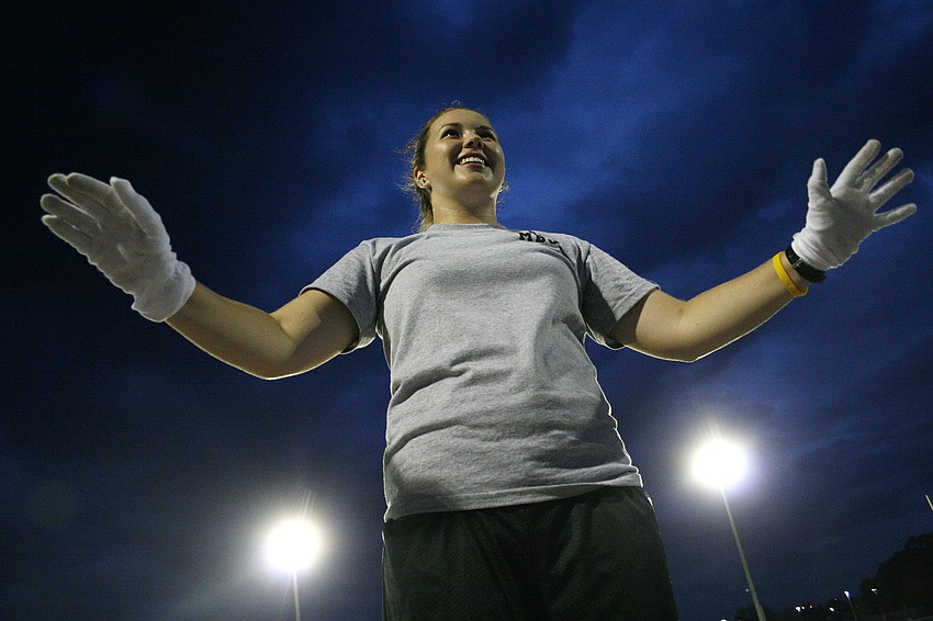 Drum major Ashley Hall enjoyed her time leading the marching band.