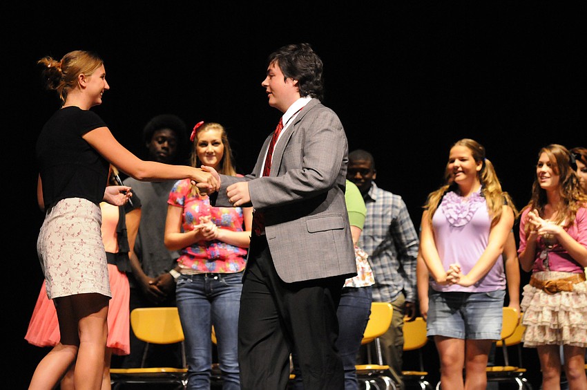 Members of Braden Riverâ€™s drama department reenacted the scene from President George W. Bushâ€™s visit to Emma Booker Elementary in Sarasota.