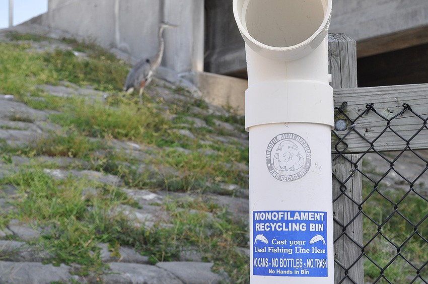 Ann Paul says the proper way to dispose of fishing gear is not in the water or off the side of the boat. Almost every dock has one of these monofilament disposal units. It is best to cut the line in 1-foot lengths.