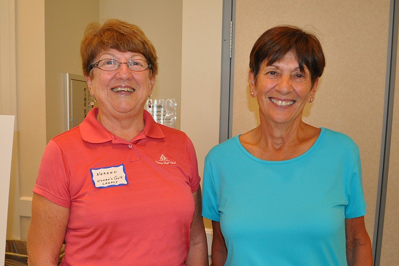 Noreen Duronio and Marie Jurek play in the Women's Golf League at Lakewood Ranch.