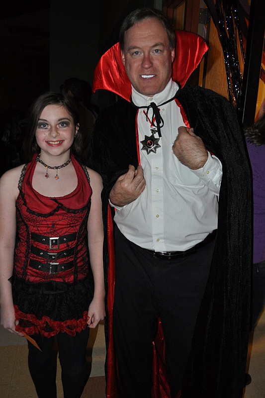 Jessica Sachar and her father, Michael, came as vampires.