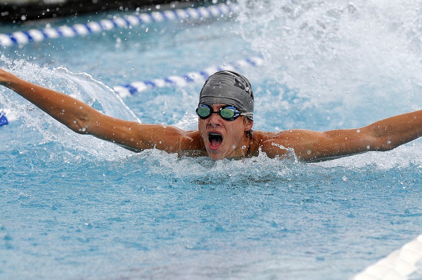 Braden River freshman Stanislaw Grzeslo swam the butterfly leg of the boys 200-yard medley relay.
