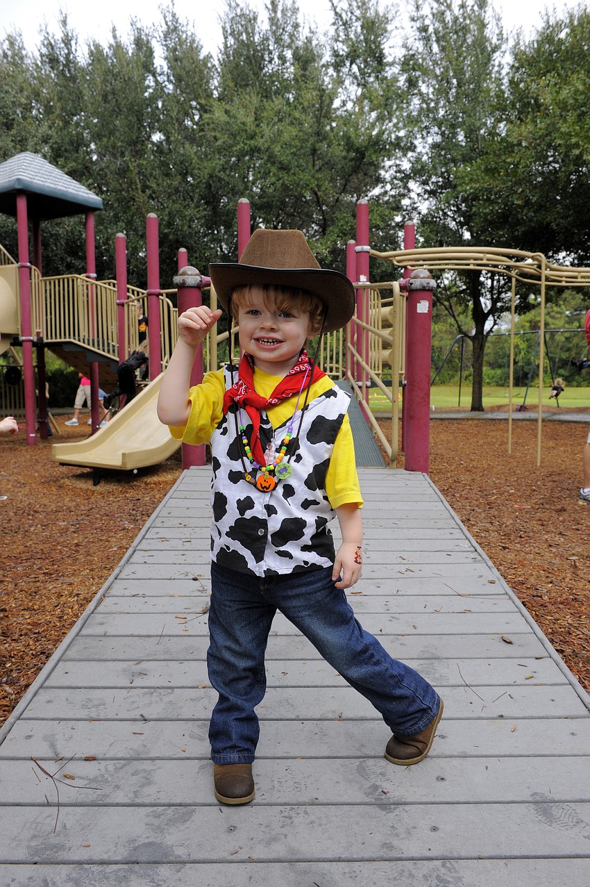 Ranier Smith, 2, couldnâ€™t wait to go trick or treating.