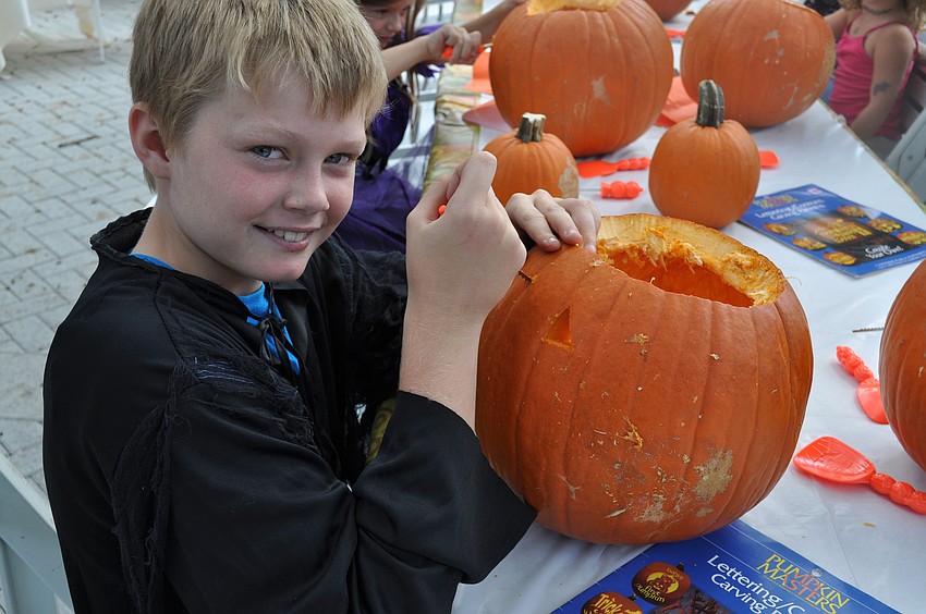 Jack Oâ€™Hara carves a creative pumpkin.
