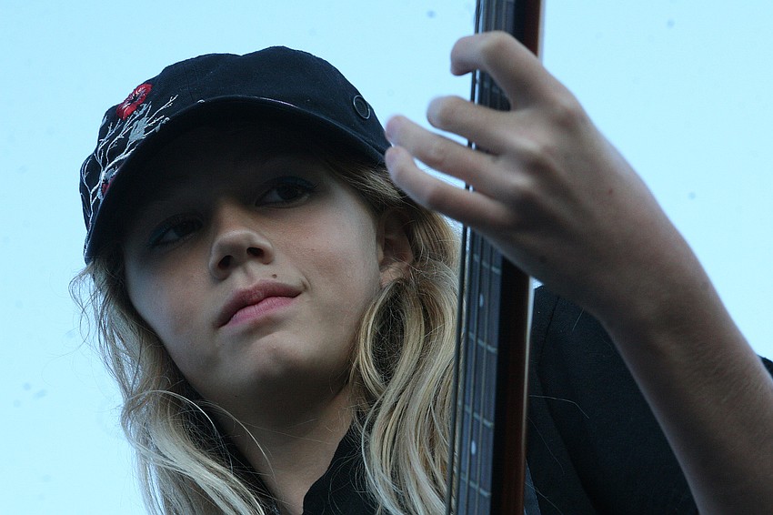 Let's Rock Sarasota bassist Tess Farrell enjoyed her time on stage.