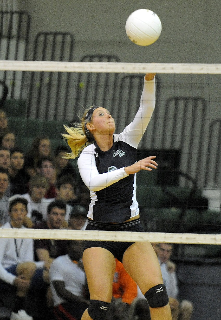 Senior Quillan Toler recorded seven kills, a block and an ace to help lead the way for the Lady Mustangs.