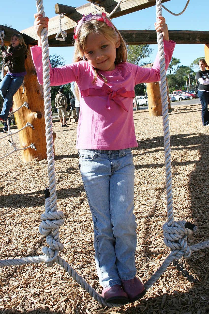Madison DiPasquale, 5, was among the first children to play at Bennett Park.