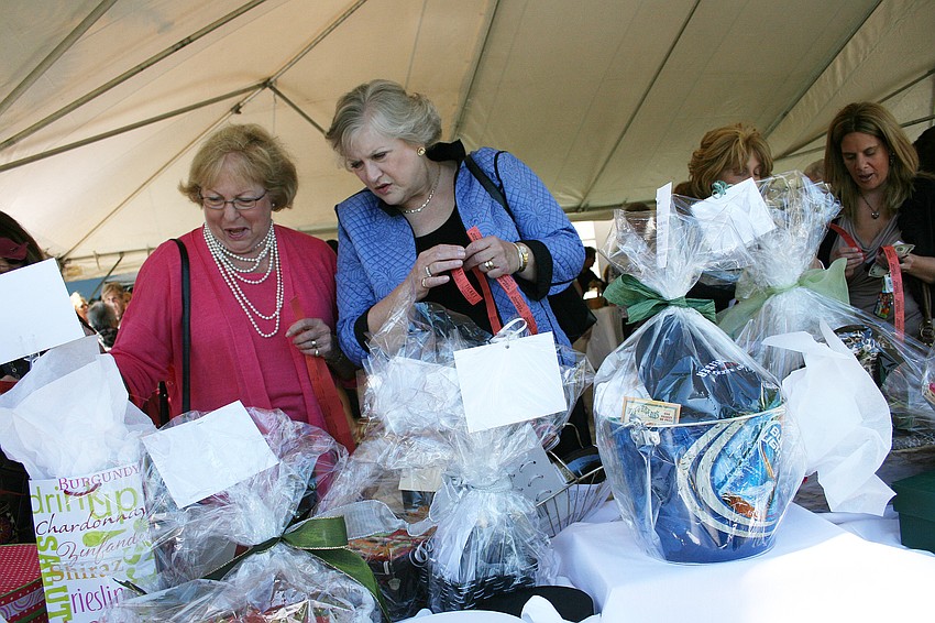 Nancy Holihan and Suzanne Dolecki loved browsing through the raffle items.