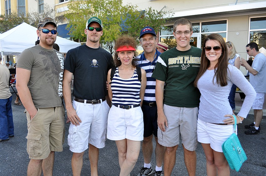 Jeremy Baker, Jake McClelland, Dianna and Phill Baker and Jordan and Amber Baker came out to support Joel Baker, not pictured, who is a Manatee County firefighter.
