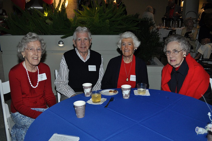 Marjorie Connor, Tom Favell (served in the Navy from 1941 to 1945), Suzanne Galle and Judy Fernald
