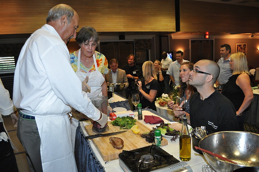 Paul and Carol Meese explain their process to judge Ferrell Alvarez