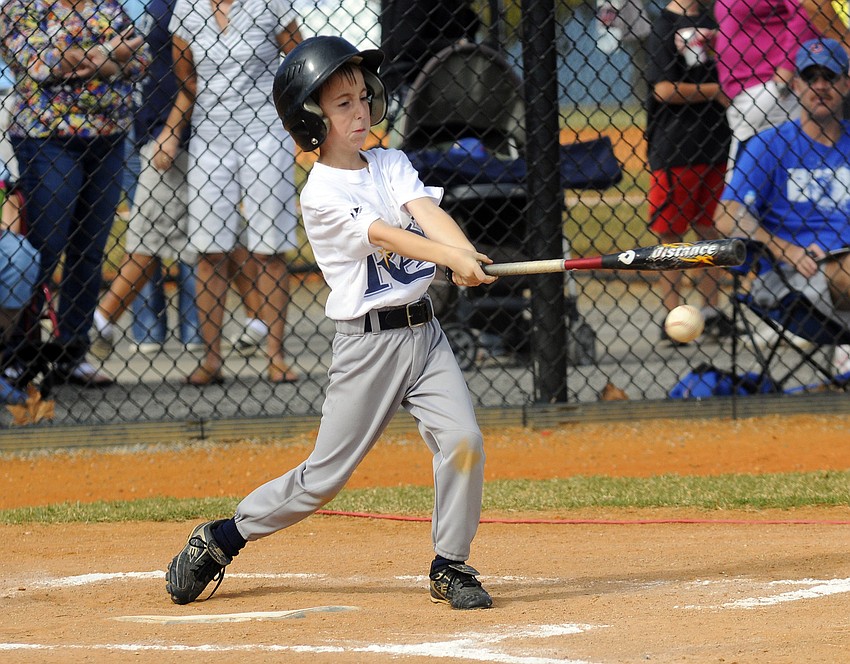 Chris Fields got a hit for the Raysâ€™ Rookies team.