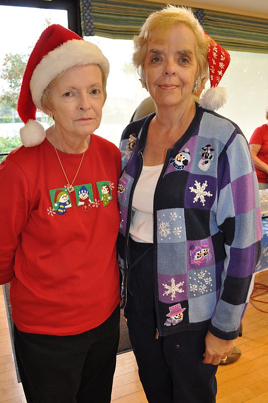 Harrietta Martinetti and Cathy Faust organized the breakfast at Stoneybrook's Rec Center.