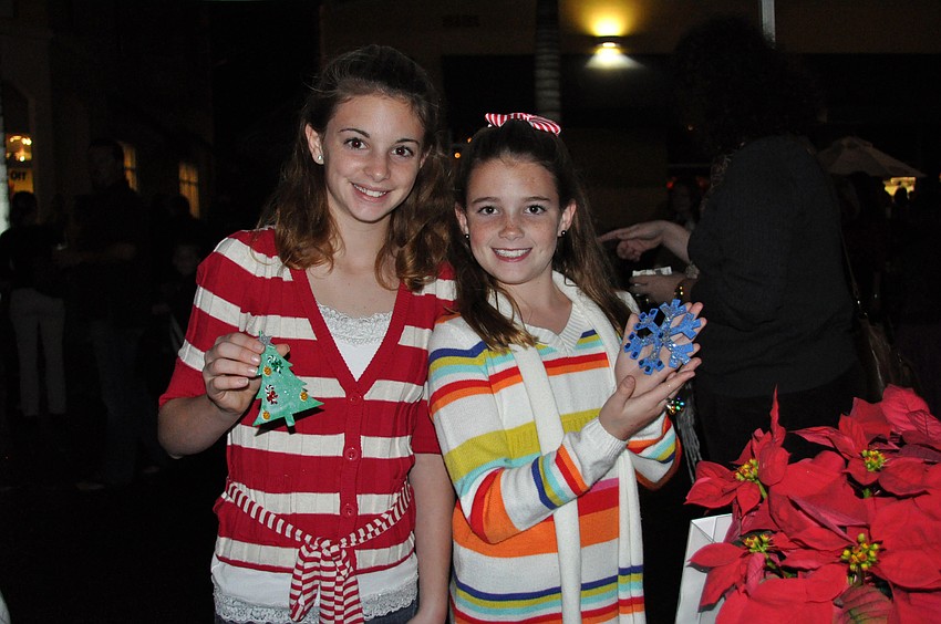 Twelve-year-old Lauren France and her younger sister Kristen, 10, enjoyed making holiday crafts.
