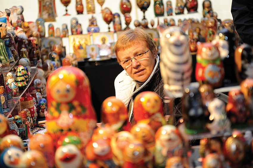 Larisa Tikhonenkova enjoyed looking at all of the different craft items that were available during St. Barbara Greek Orthodox Churchâ€™s Greek Glendi. Published Feb. 17, 2011.