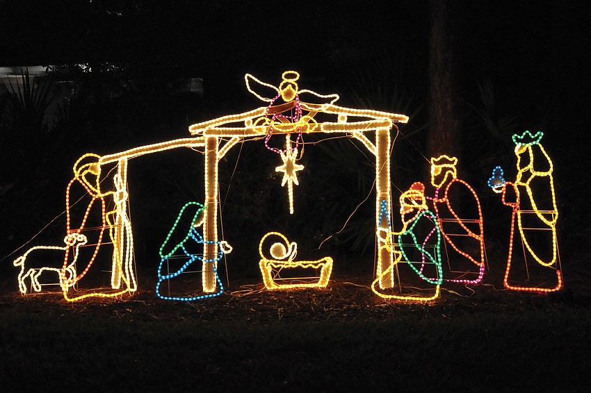 This nativity scene adorns the front yard of a home on 18th Place East in Mill Creek.