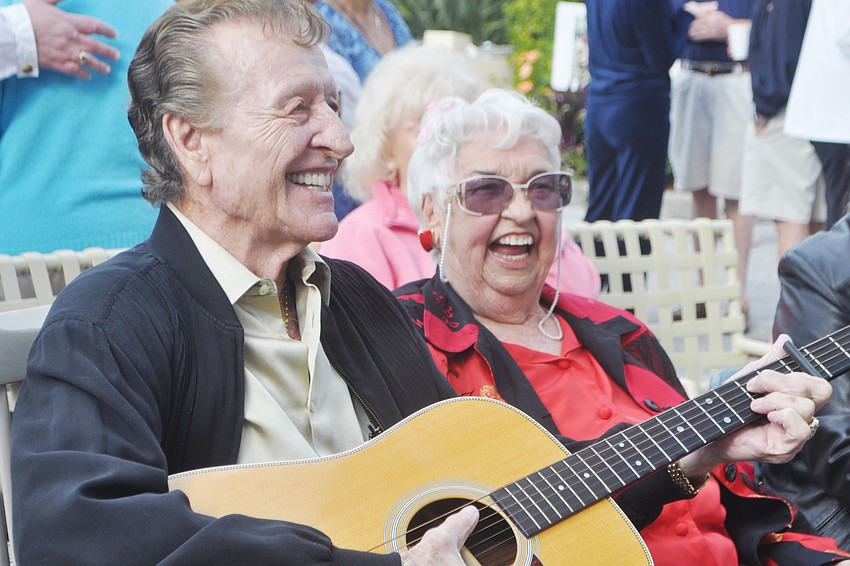 Casa del Mar General Manager D.M. Williams played a song for the more than 100 attendees at his 80th birthday party in January.