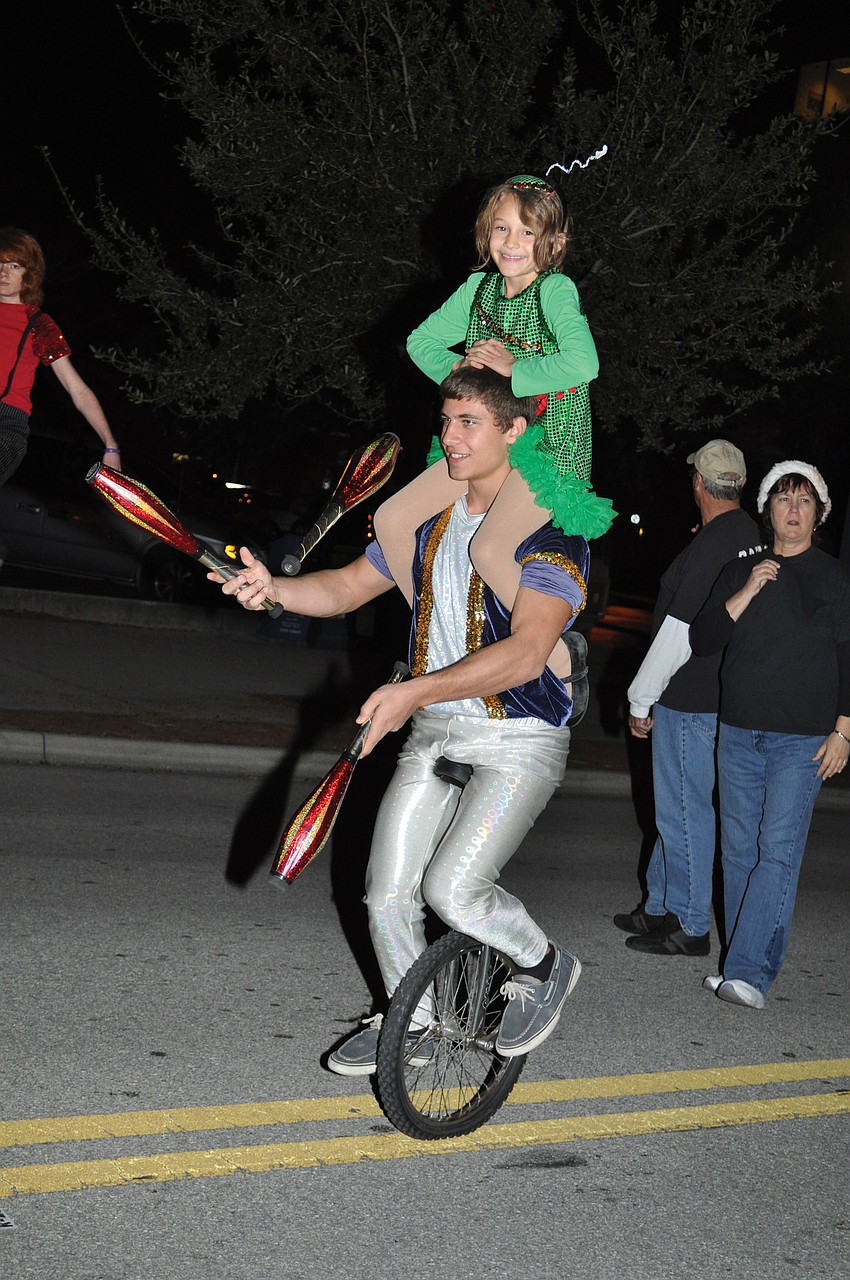 Nick Slemick and Arianne Shedlock participated in the Downtown Sarasota Holiday Parade in December.