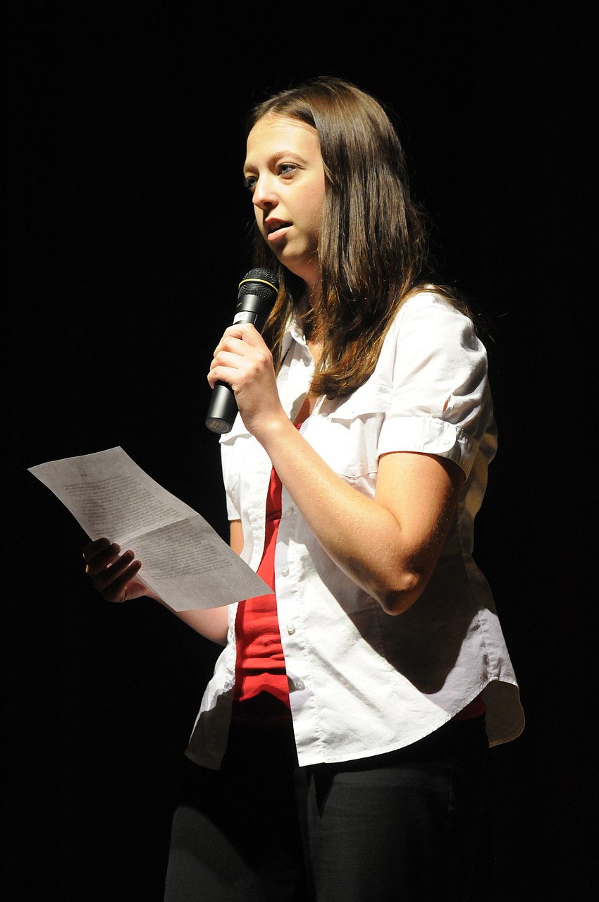 English teacher Michelle Shasho was one of several speakers to share stories of how the events of 9/11 impacted their lives.