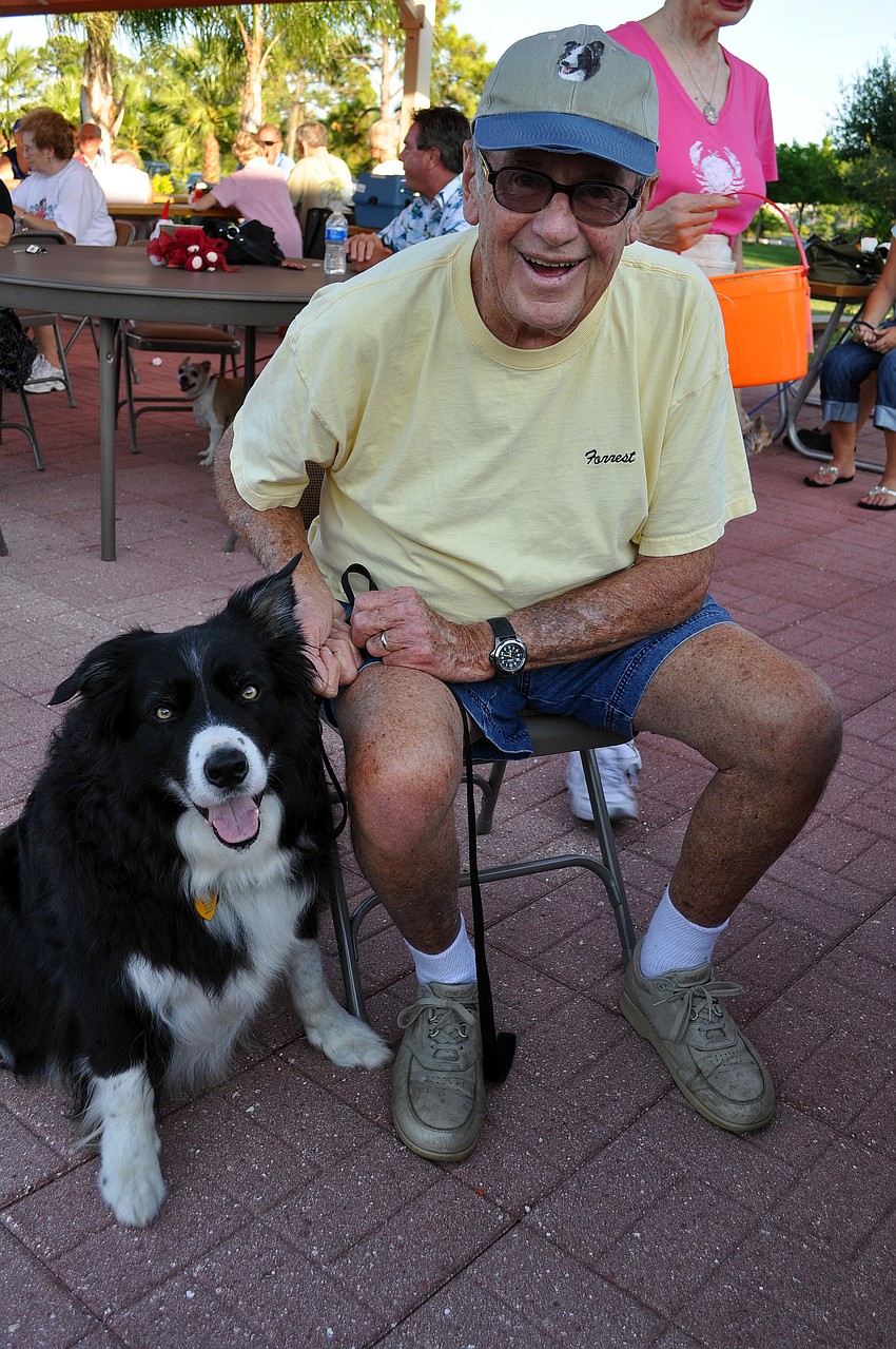 Buck, 8, with owner, Forrest McNally.