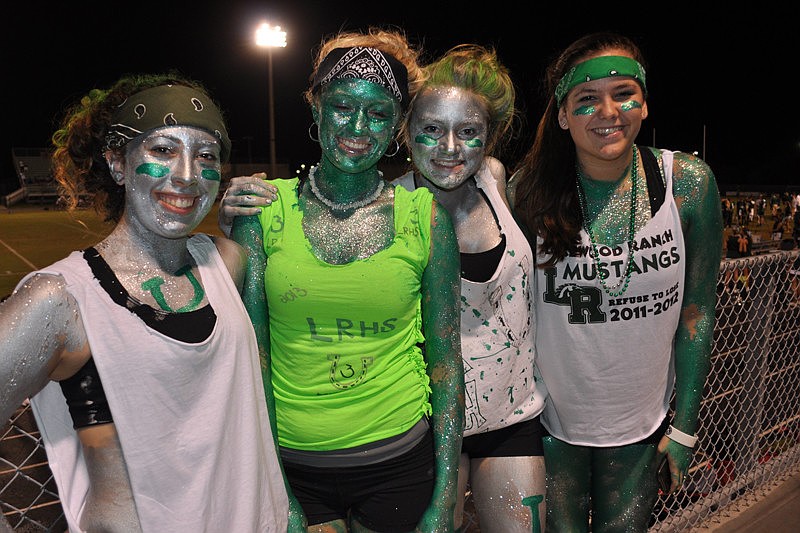 Taylor Dacey, Crystal Mathews, Kayla Mathews and Kasey Connelly went all out for Homecoming.
