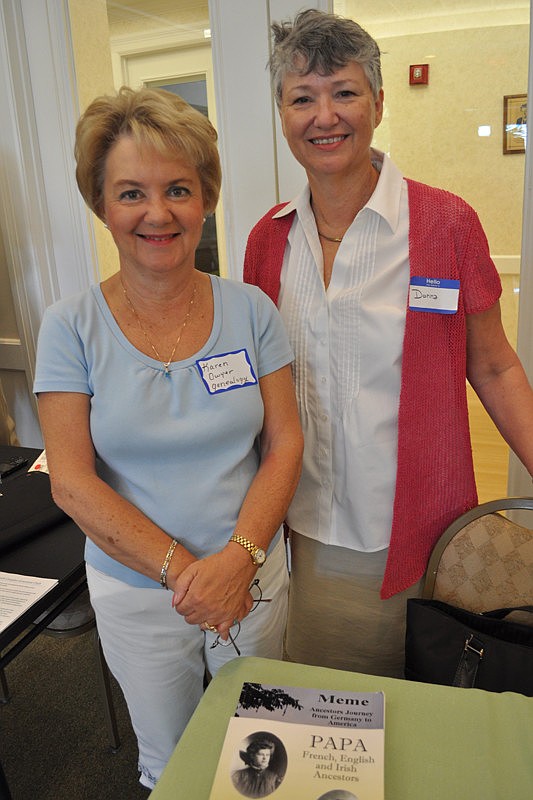 Karen Dwyer and Donna Moughty represented the Genealogy Club.