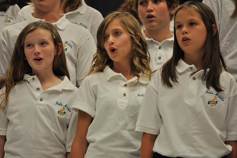 Alex Blades, Jennifer Gaffers and Emma Madden sang with gusto.