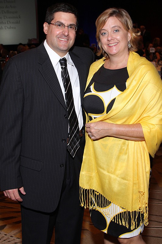 Michael Polin with Mary Hawk Polin. East County and other residents recently showed their support for upcoming physicians during the Lake Erie College of Osteopathic Medicine's Student Scholarship Fund Dinner and Auction Gala.