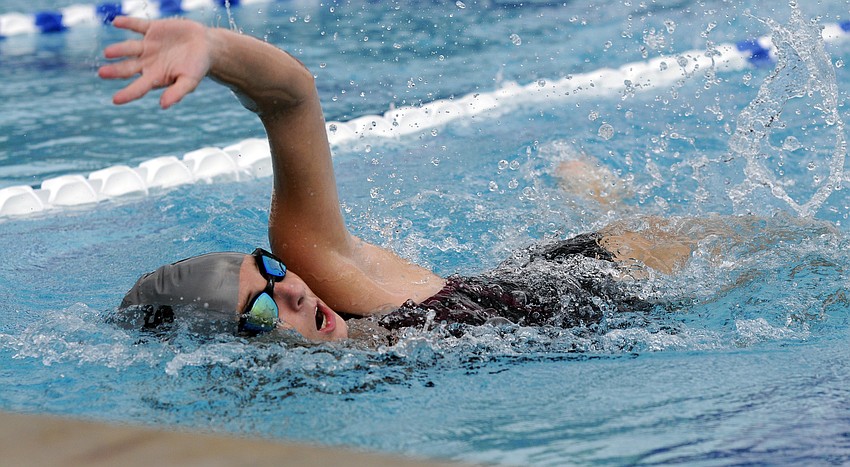 Junior Samantha Underhill anchored the Lady Pirates 200-yard medley relay.