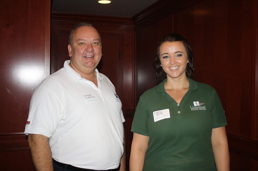 Eugene Gundlach and Tiffany Smith with sponsor of the luncheon Universal Window Solutions