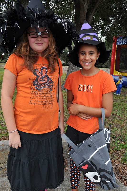 Fifth-graders Ava Clinton and Lexi Myers stocked up on candy.