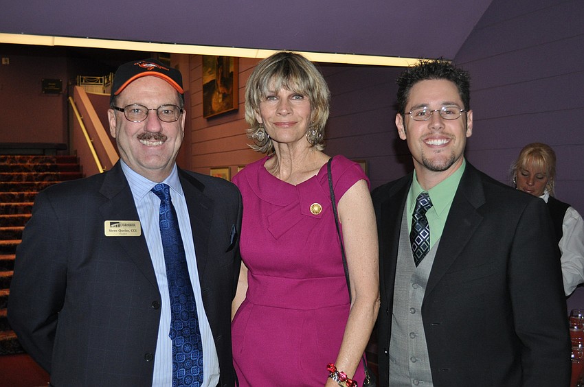 Steve Queior, Mayor Suzanne Atwell and Frank Maggio