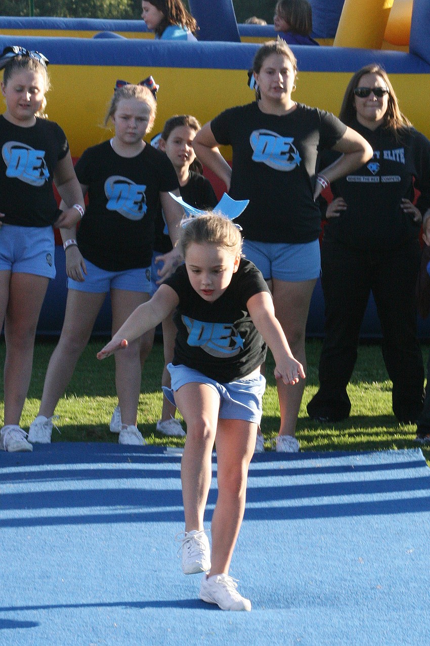 Dynasty Cheer students showcased their tumbling talents.