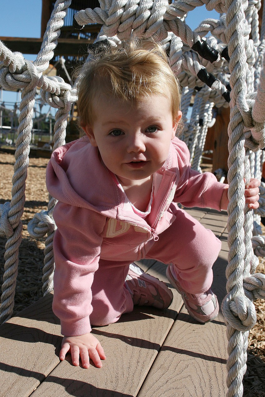 Caroline Lambert, 2, enjoyed the perfect weather.