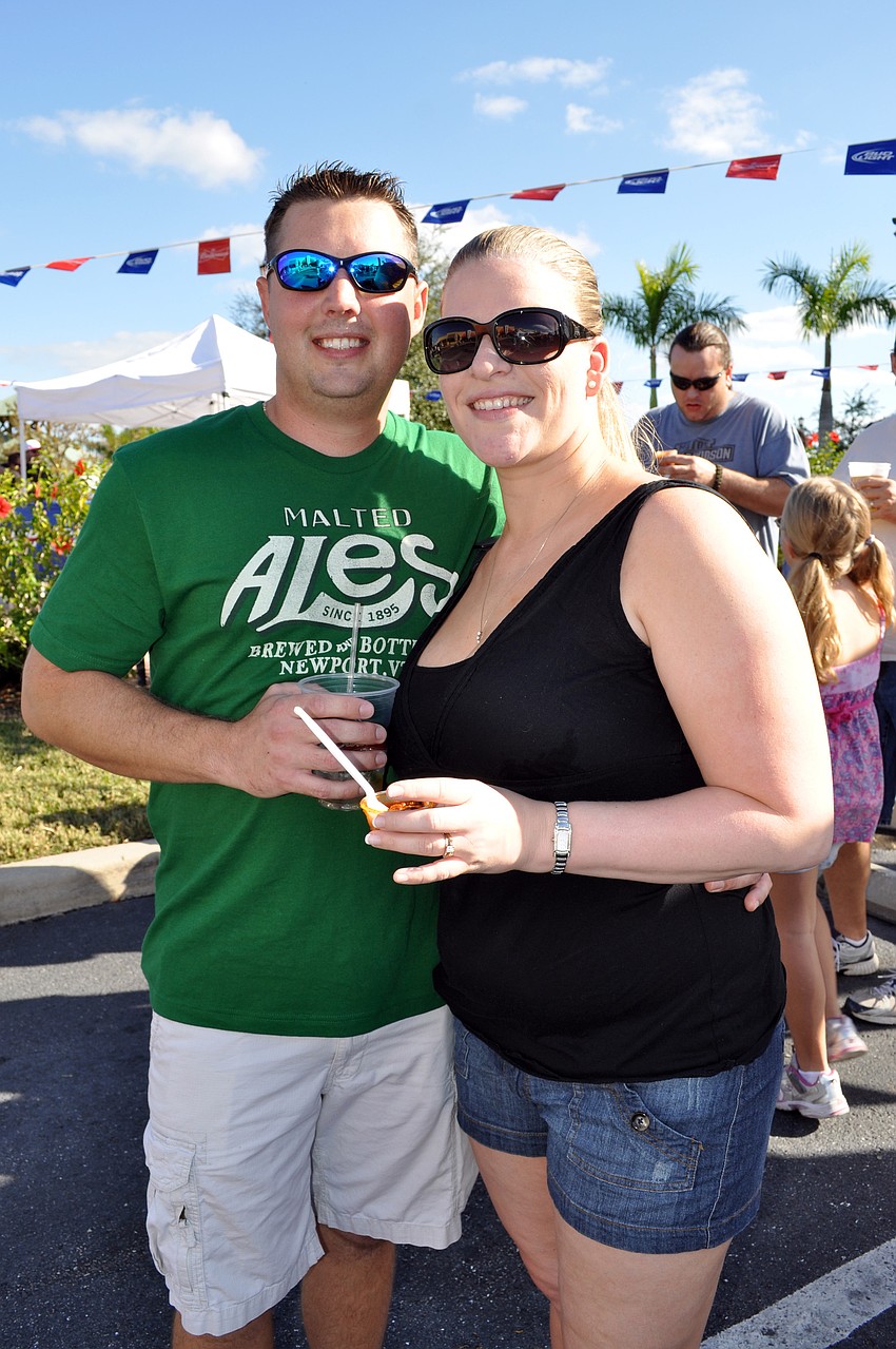 Shawn Battick, pictured with his wife Kentlee, has worked for East Manatee Fire Rescue for six years.