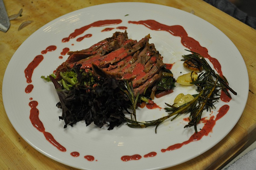 The plated product of the duck dish