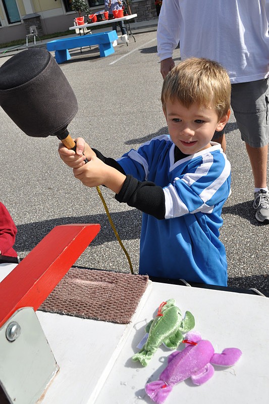 Tristan Miiller, 4, won the Flip a Frog game.
