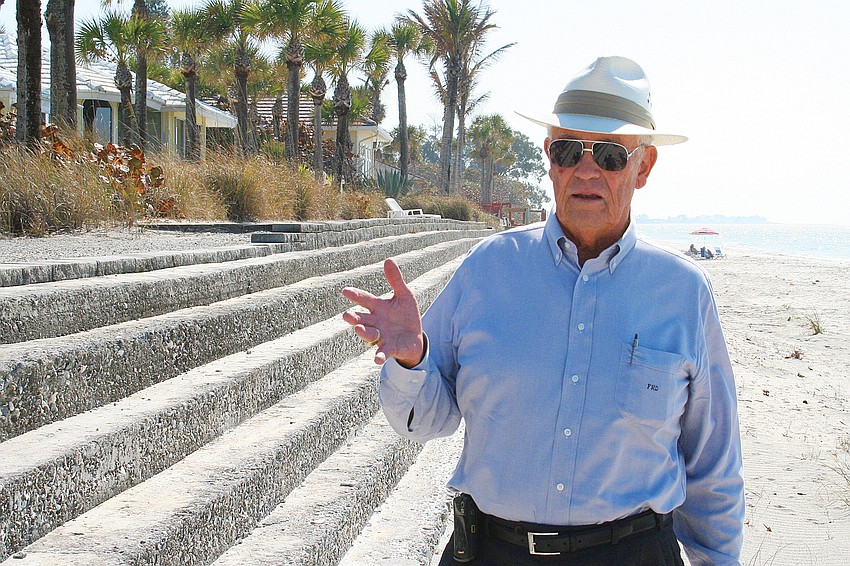 Sarasota contractor Fred Derr shared his story of the soil cement-step revetment project his company performed in 1994 on Casey Key to help hold the sand there. He thought a similar project would work on Longboat Key.