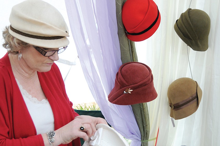 Chris Shimpach offered handcrafted hats during the February crafts show in the Village.