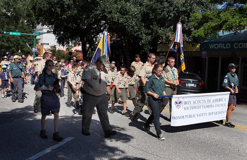 The Boy Scouts took part in the Remembrance March Sunday, Sept. 11, from Five Points Park to Payne Park.