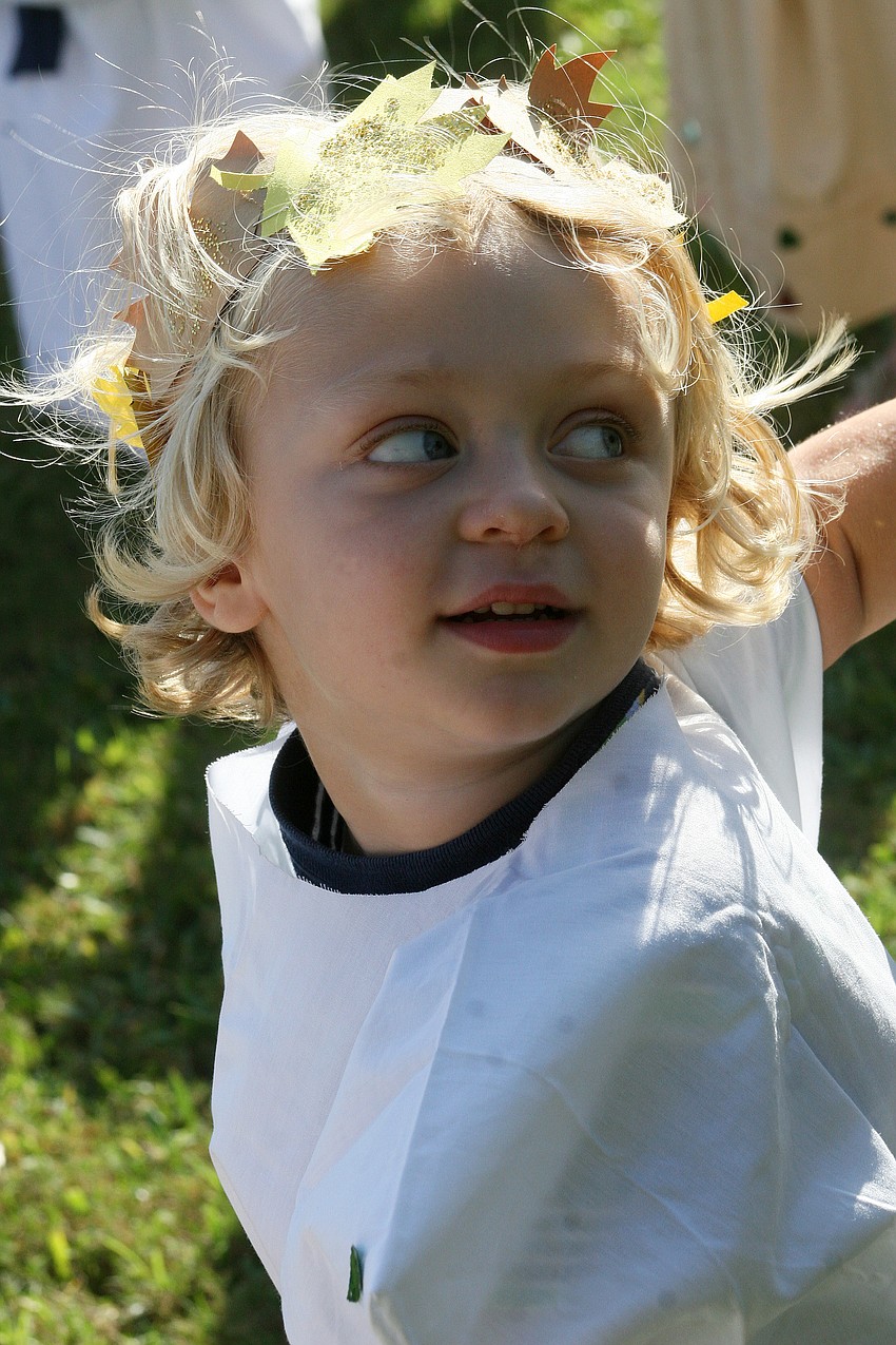 Parker Martin loved wearing his Greek costume.