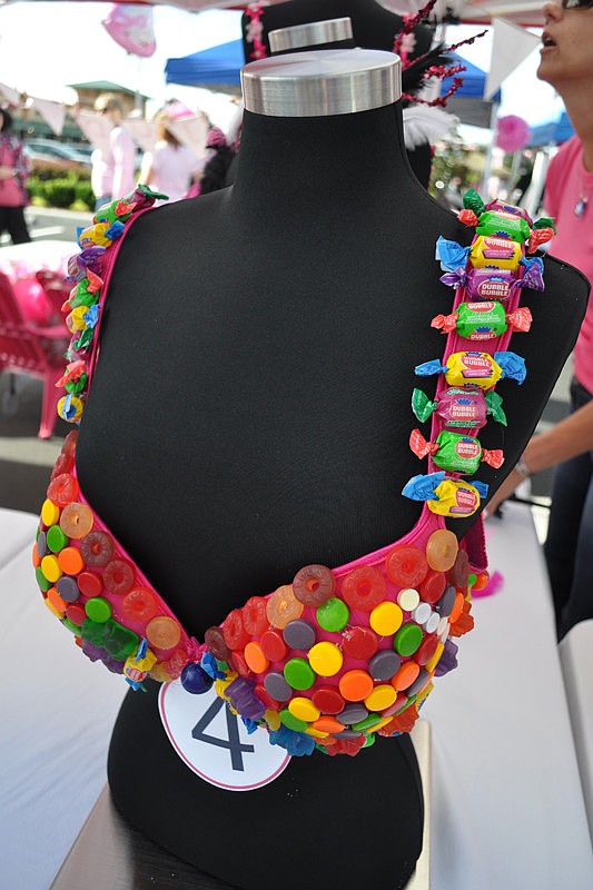 Festivities included a decorated bra contest.