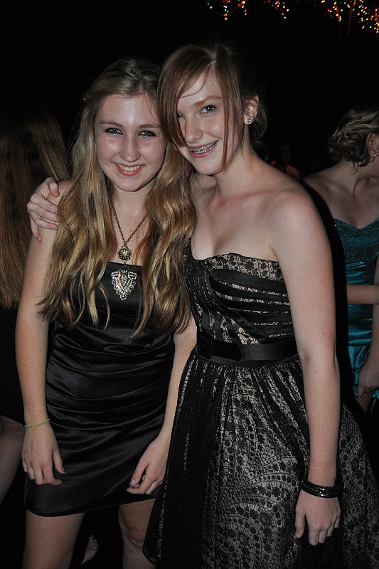 Freshmen Katie Young and Maggie Maggie McGaharan enjoyed the Candy Land-themed Homecoming Dance.