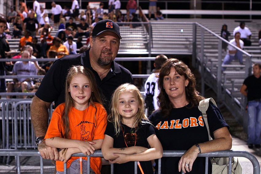 Scott, Ashlyn, 7, Kylie, 5, and Lynn Kuiken came out to support the Sarasota Sailors Friday, Oct. 14 at the homecoming game.